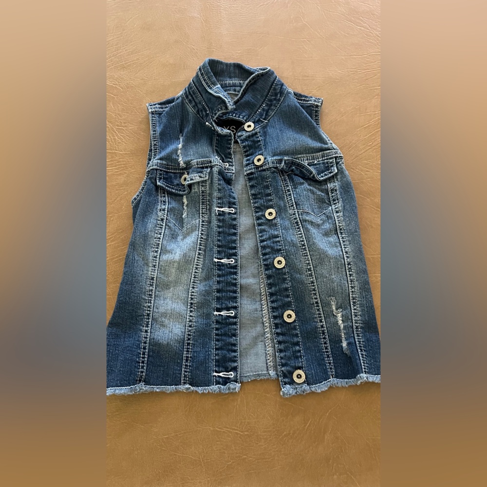 Maurices Light Blue Denim Vest